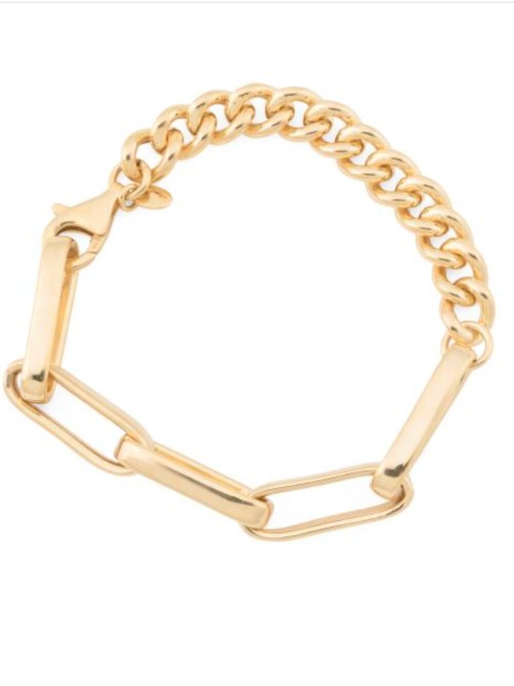 Milor Gold Plated 925 Sterling Silver Chain Link Bracelet Italy 7.5in long